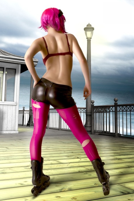 Hot teen goes topless in ripped pantyhose while working as a courier