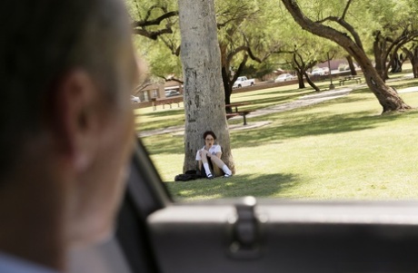 Bad teen Cadey Mercury is caught smoking and is forced to fuck her stepdad