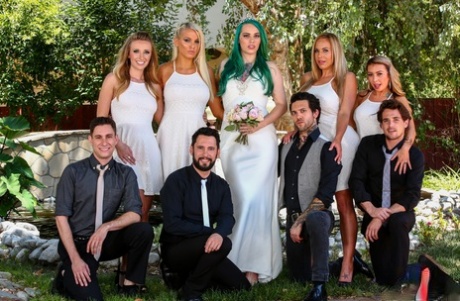 A wedding reception ends up being the perfect setting for group sex