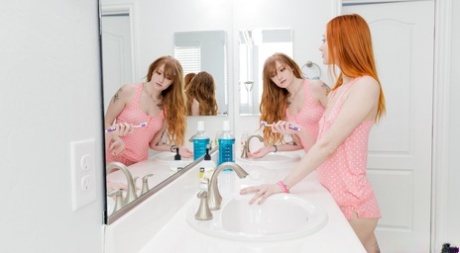 Redheaded stepsisters Scarlet Skies & Amber Stark have a threesome with a boy