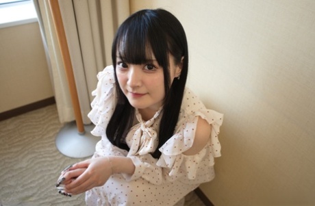 Adorable Japanese teen Reika Kato strips to her bra and panty set