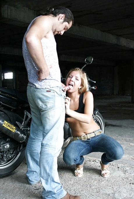 Slutty teenage blonde gets fucked and facialized in a public place