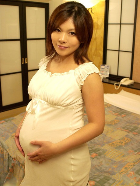 Pregnant Asian Yuri Mizukami blows a big cock & gets her hairy pussy fucked