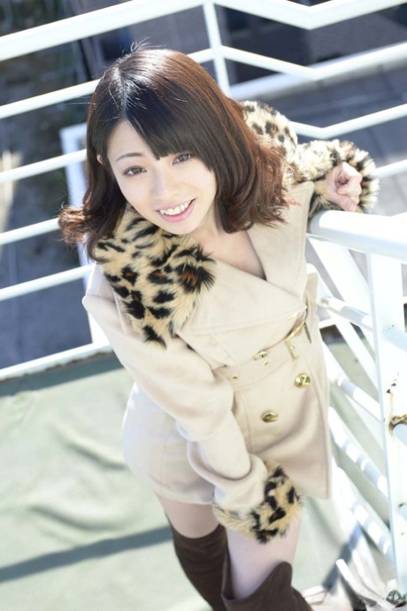Petite Japanese businesswoman Amina Kiuchi gets boned and creampied in public