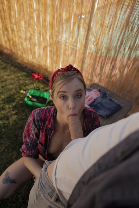 Kinky blondie with natural tits Haley Reed puts a dick in her throat