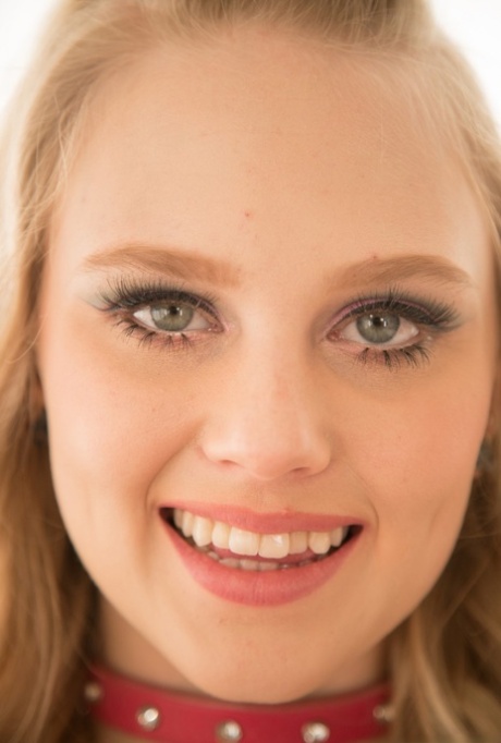 Cute teen doll Lily Rader blows big dick and gets a facial cumshot
