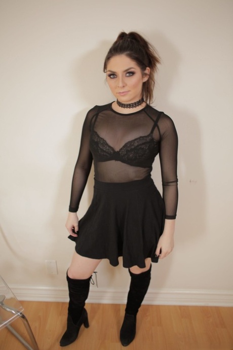 Russian tiny girl Keira Croft takes her lingerie off and plays with herself