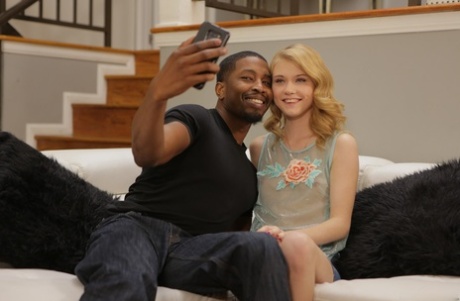 Slim girlfriend Hannah Hays makes her boyfriend watch her get banged by a BBC