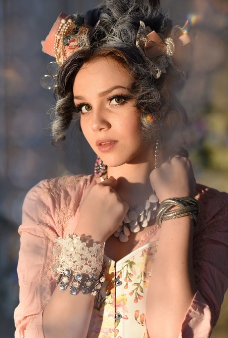 Russian beauty Lily Sands gets rid of her hot dress & poses naked