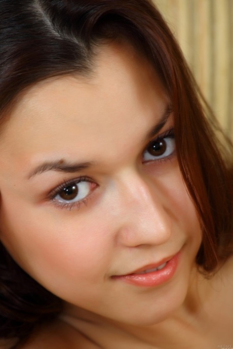 Breathtaking teen Emilie A unveils her skinny body and small natural boobs