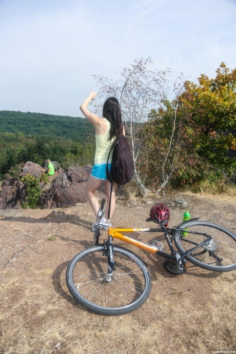 Czech teen Kristy Black gets finger fucked & dicked on a mountaintop