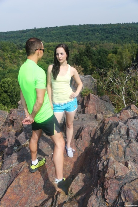 Czech teen Kristy Black gets finger fucked & dicked on a mountaintop