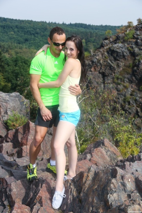 Czech teen Kristy Black gets finger fucked & dicked on a mountaintop