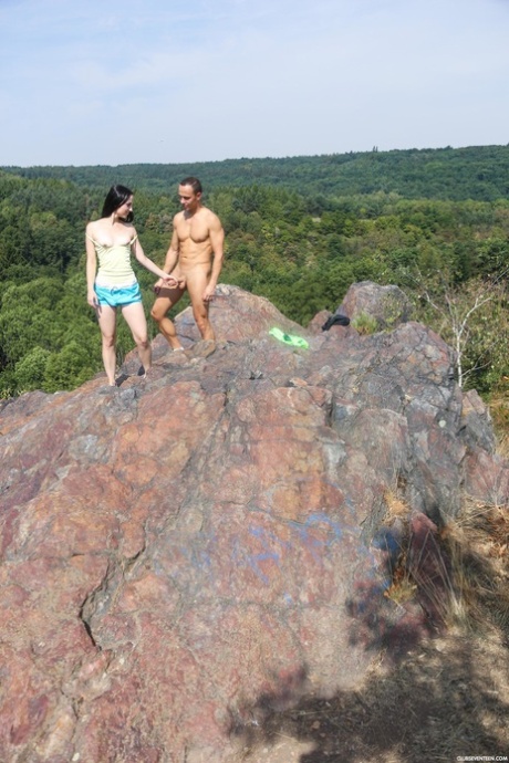 Czech teen Kristy Black gets finger fucked & dicked on a mountaintop
