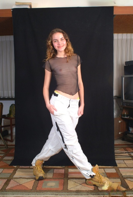 Petite teen with tiny tits Uma flaunts her sweet body in a solo