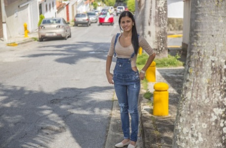 Sweet Latina teen Denisse Gomez flaunts her stunning figure in jeans
