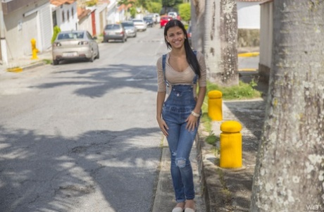 Sweet Latina teen Denisse Gomez flaunts her stunning figure in jeans