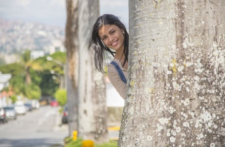 Sweet Latina teen Denisse Gomez flaunts her stunning figure in jeans