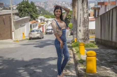 Sweet Latina teen Denisse Gomez flaunts her stunning figure in jeans