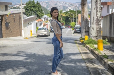 Sweet Latina teen Denisse Gomez flaunts her stunning figure in jeans