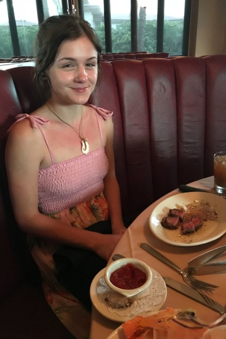 Amateur babe Rosalyn Sphinx shows her small boobs and tasty twat outdoors