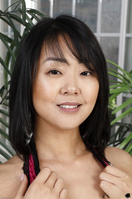 Exotic Asian MILF Saya Song shows her hairy pussy & big ass up close