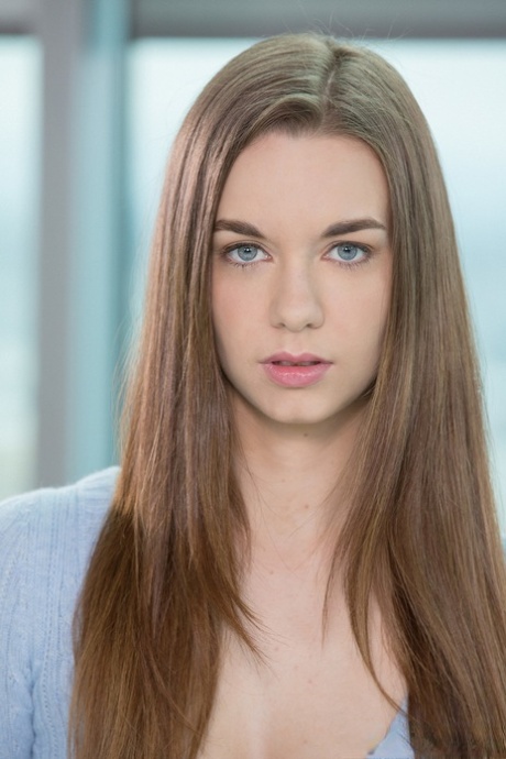 Sweet teen with a slender figure Tali Dova undresses and gets blacked in socks