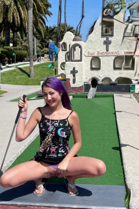 Sexy amateur girl Lily Adams exposes her pussy and asshole up close outdoors