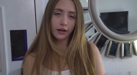 American teen Audrey Hempburne losing her virginity in intense POV sex action