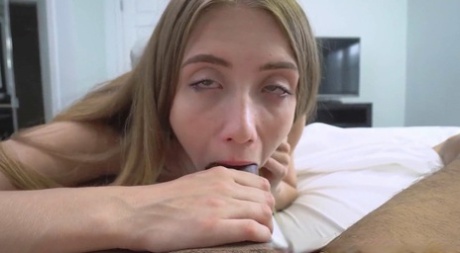 American teen Audrey Hempburne losing her virginity in intense POV sex action