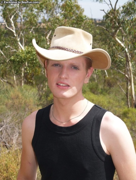 Cute gay Bryce exposes his slender body and shows his ass and dick
