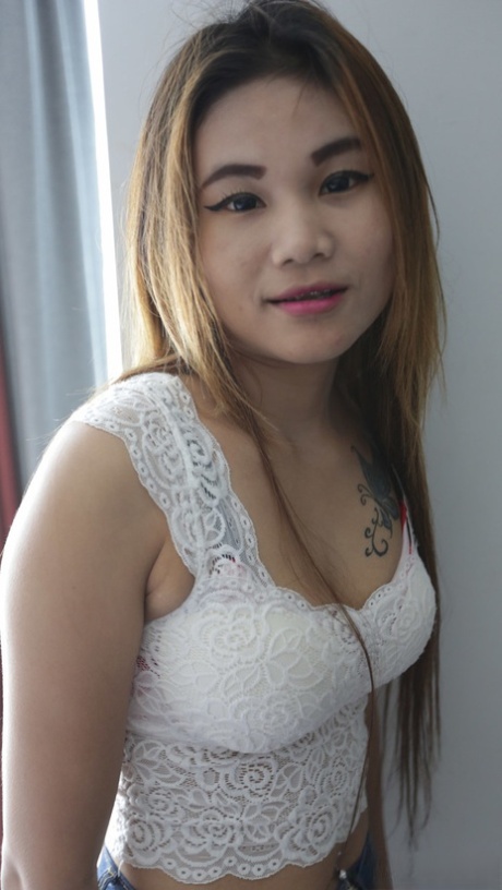 Amateur Asian babe Ja shows her petite body and gets her sweet pussy fucked
