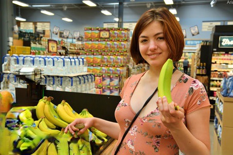 Stunning beauty amateur Aria upskirting & flashing her tasty nipples in public