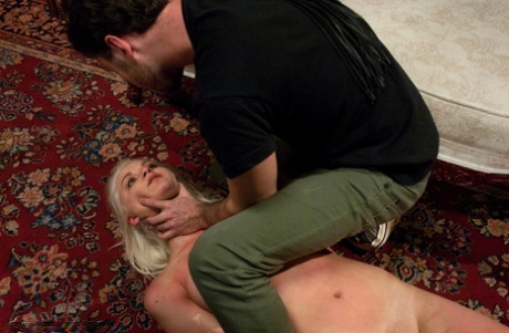 Blonde Natasha Lyn gets bound, stripped and fucked hard by James Deen