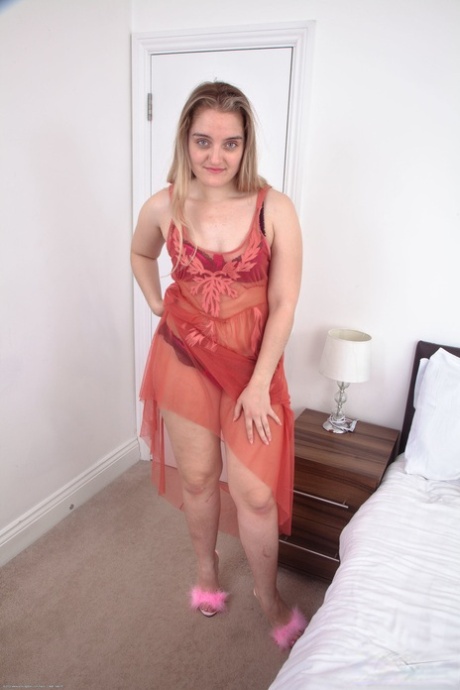 Petite chubby amateur Tamsin Riley shows off her fat ass and hairy pussy