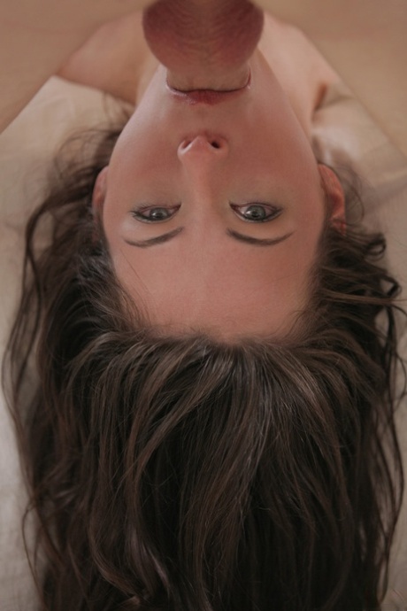 Sexy teen with blue eyes Veronica Radke gets rammed from behind on a bed