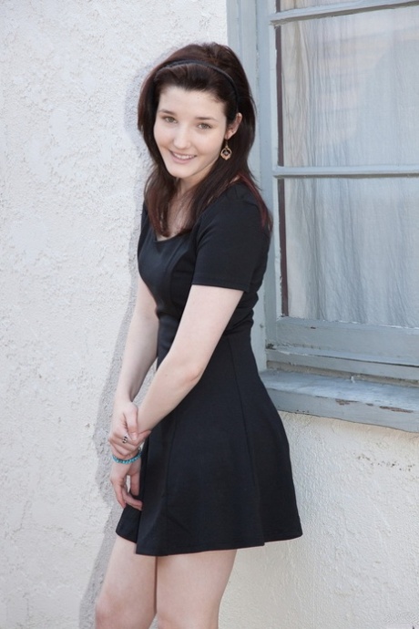 Amateur teen in a cute dress Miranda Painter flashing her twat in sexy panties
